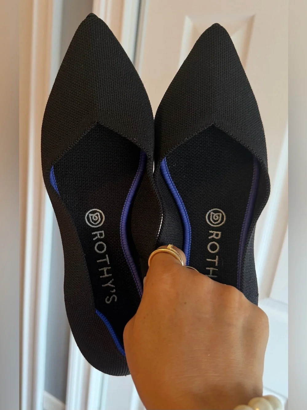 Rothy's The Point Poseidon Black Ballet  Size: 9.5